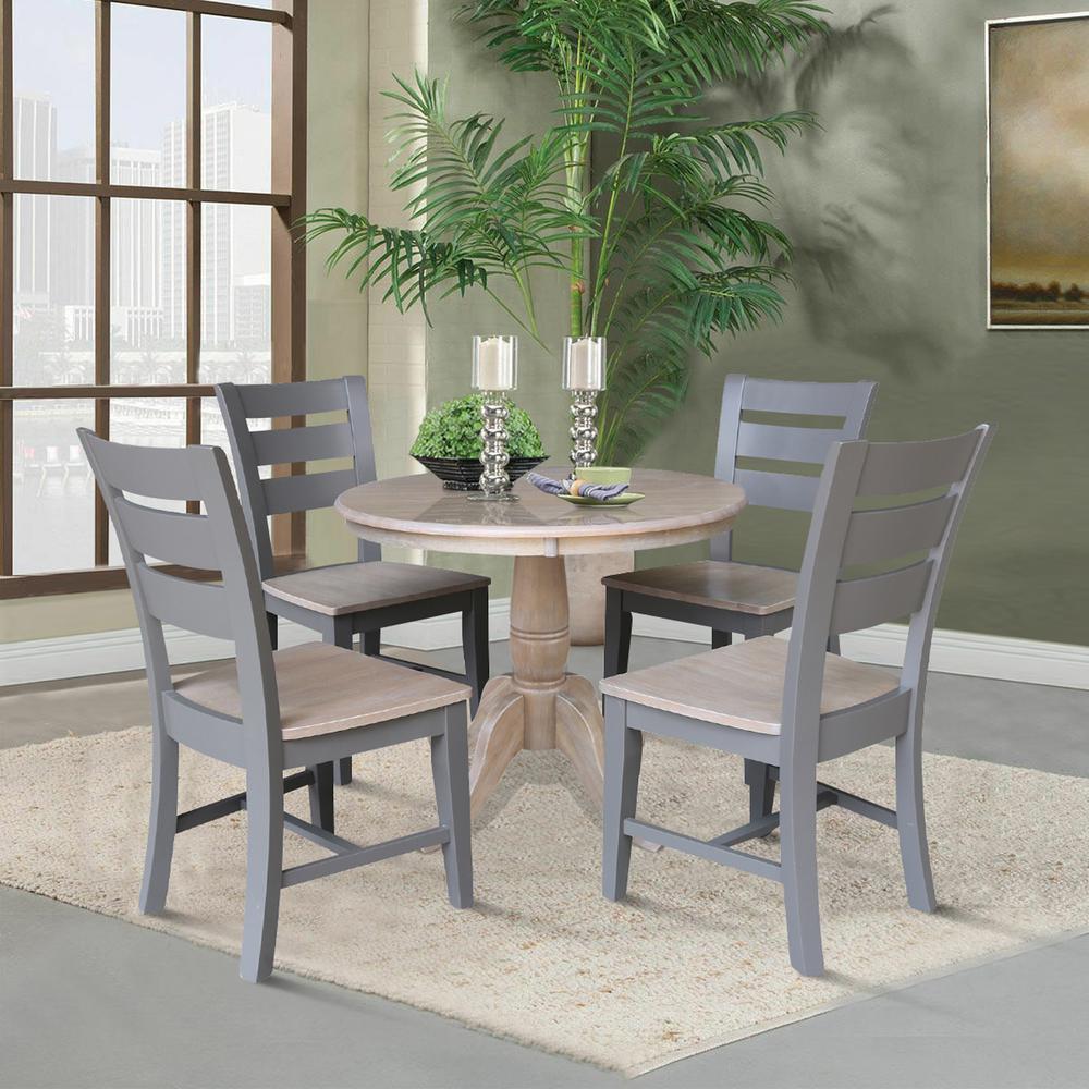 36" Round Top Pedestal Table with 4 Chairs. Picture 2