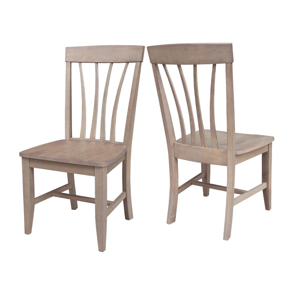Set of Two Solid Wood Soma FanBack Dining Chairs in Flax. Picture 2