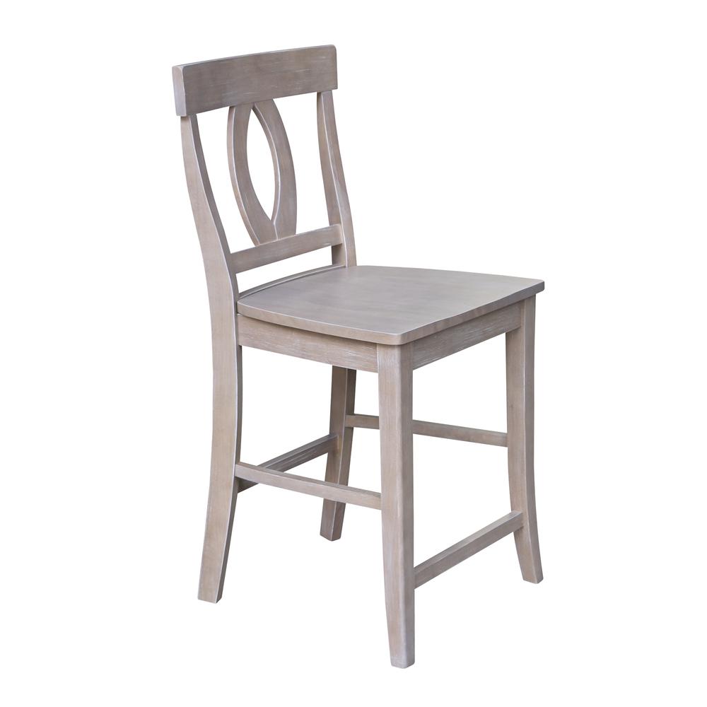 Cosmo Counter height Stool - 24" Seat Height , Washed Gray Taupe. Picture 4