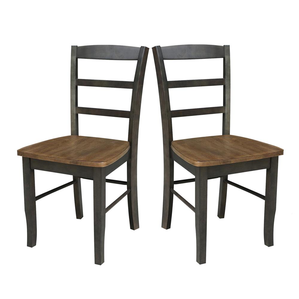 Madrid Ladderback Chairs - Set of 2, Hickory/Washed Coal. Picture 9