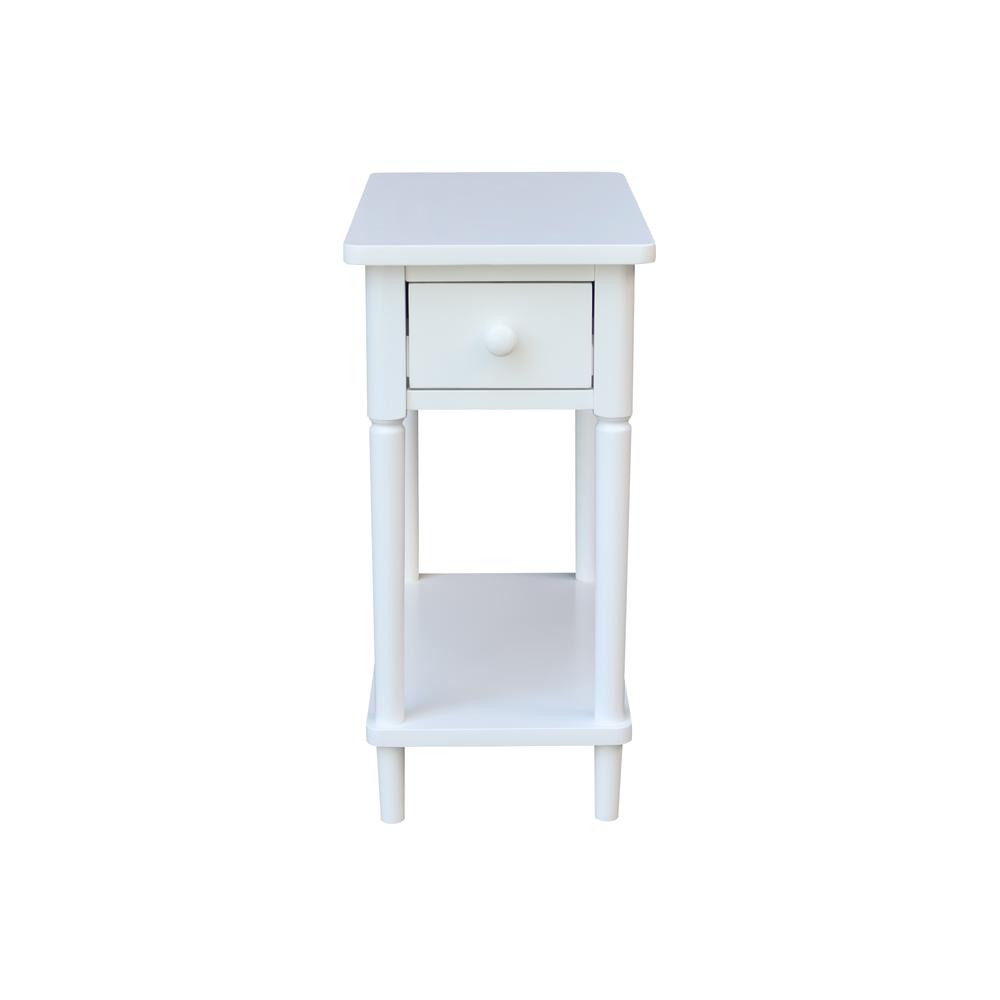 Solid Wood Narrow Side Table in White. Picture 2