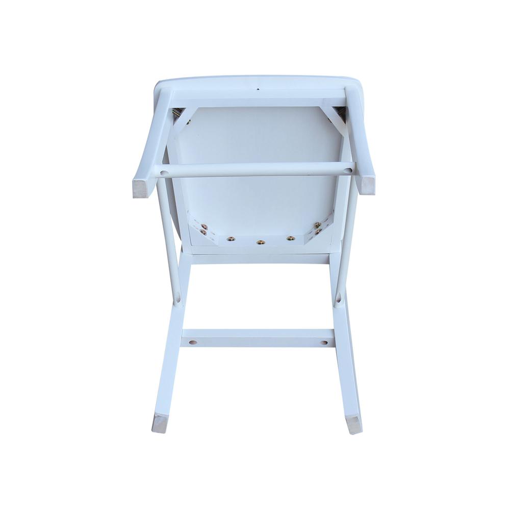 X-Back Counter height Stool - 24" Seat Height, White. Picture 4