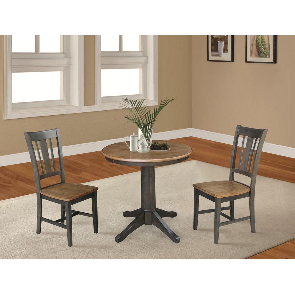 30" Round Top Pedestal Table With 2 San Remo Chairs - 3 Piece Set. Picture 2
