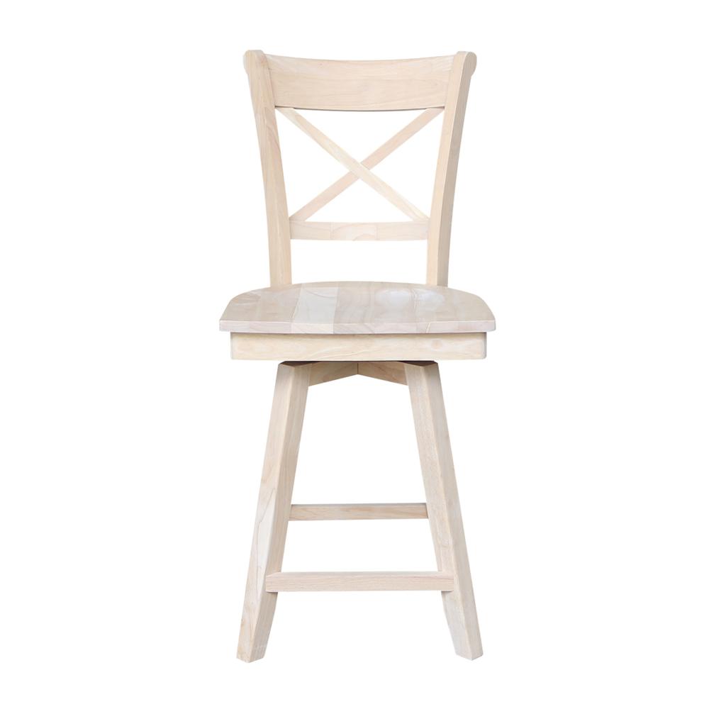 Charlotte Counter height Stool - 24" Seat Height - With Swivel And Auto Return, Unfinished. Picture 6