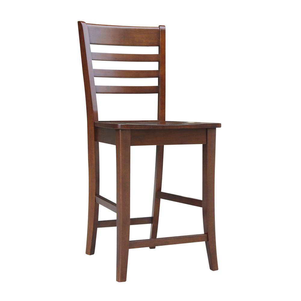 Roma Counter height Stool - 24" Seat Height, Espresso. Picture 8