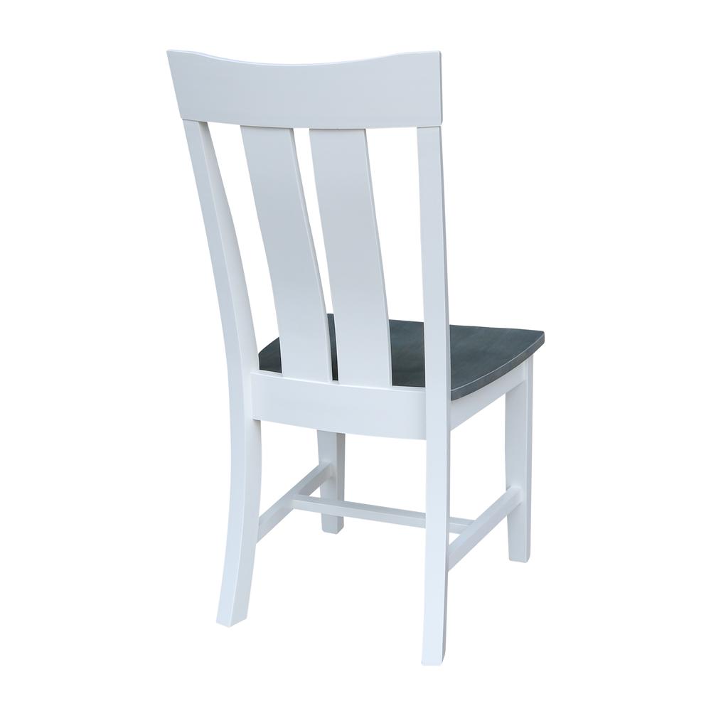Set of Two Vineyard Curved X Back Chairs, White/Heather gray. Picture 9