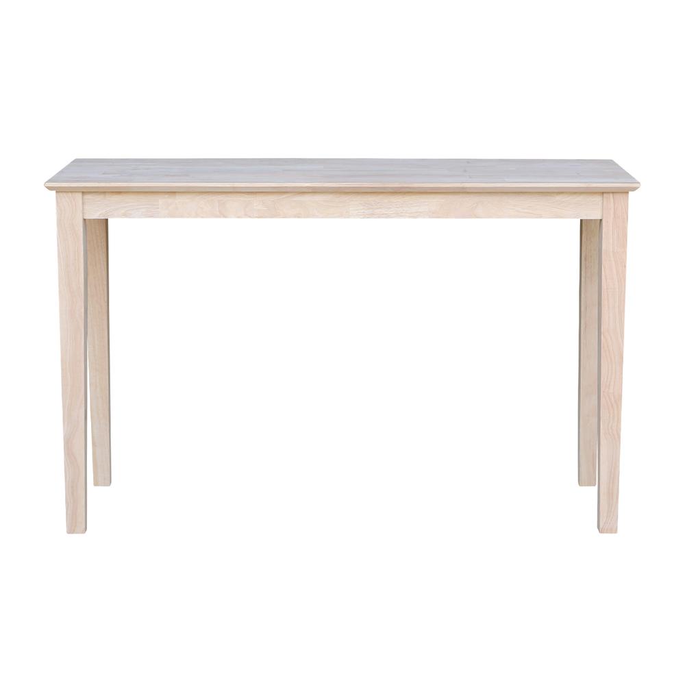 Shaker Console Table - Standard Length, Unfinished. Picture 4