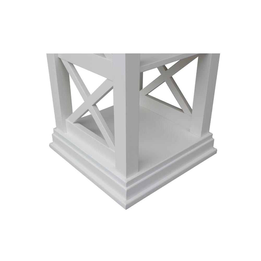 Hampton Accent Table With Shelves, White. Picture 6