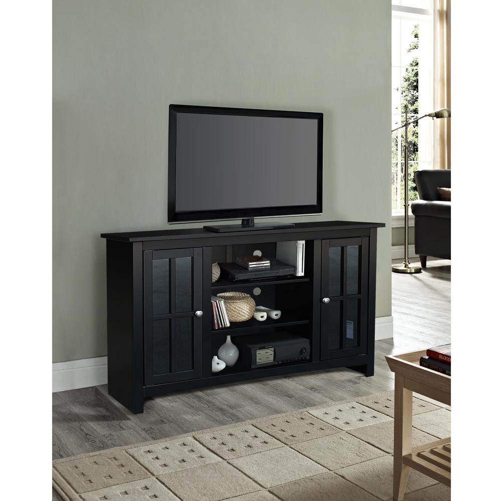 48" Entertainment / TV Stand with 2 Doors- 687657 Color: Black. Picture 1