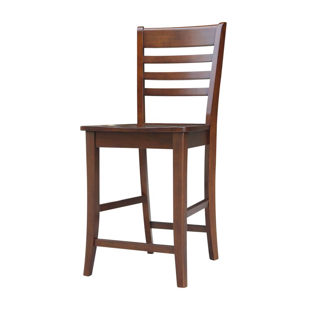Roma Counter height Stool - 24" Seat Height, Espresso. Picture 1