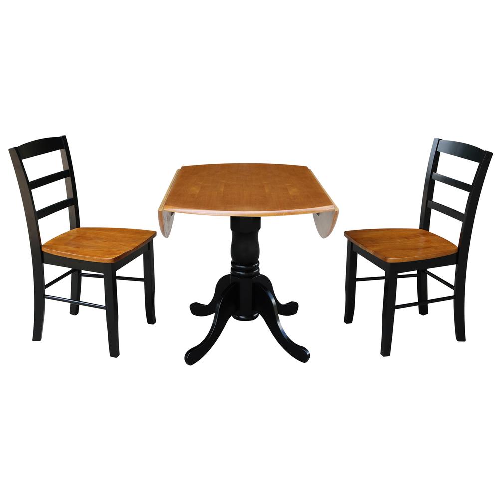 42" Dual Drop Leaf Table With 2 Madrid Chairs. Picture 6
