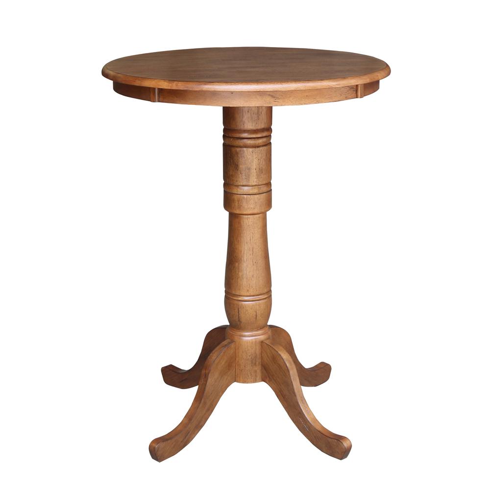 30" Round Pedestal Bar Height Table with 2 X-Back BarHeight Stools - 3 Piece Set. Picture 3