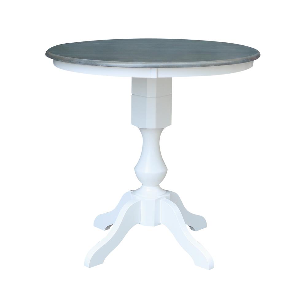 36" Round Pedestal Counter Height Table with 2 San Remo Counter Height Stools. Picture 2