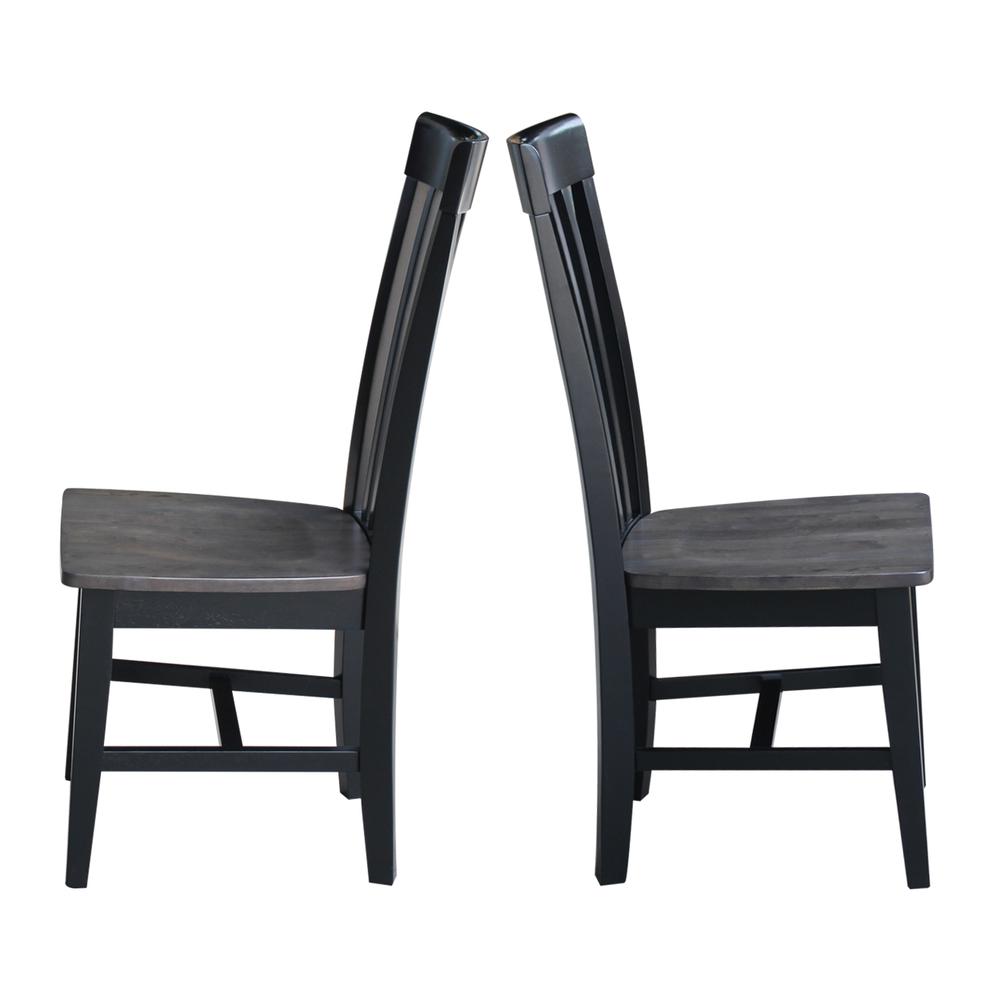 Set of Two Cosmo Tall Mission Chairs, Coal-Black/washed black. Picture 4