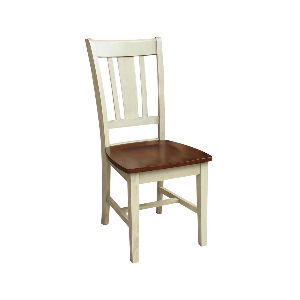 Set of Two San Remo Splatback Chairs, Antiqued Almond/Espresso. Picture 7