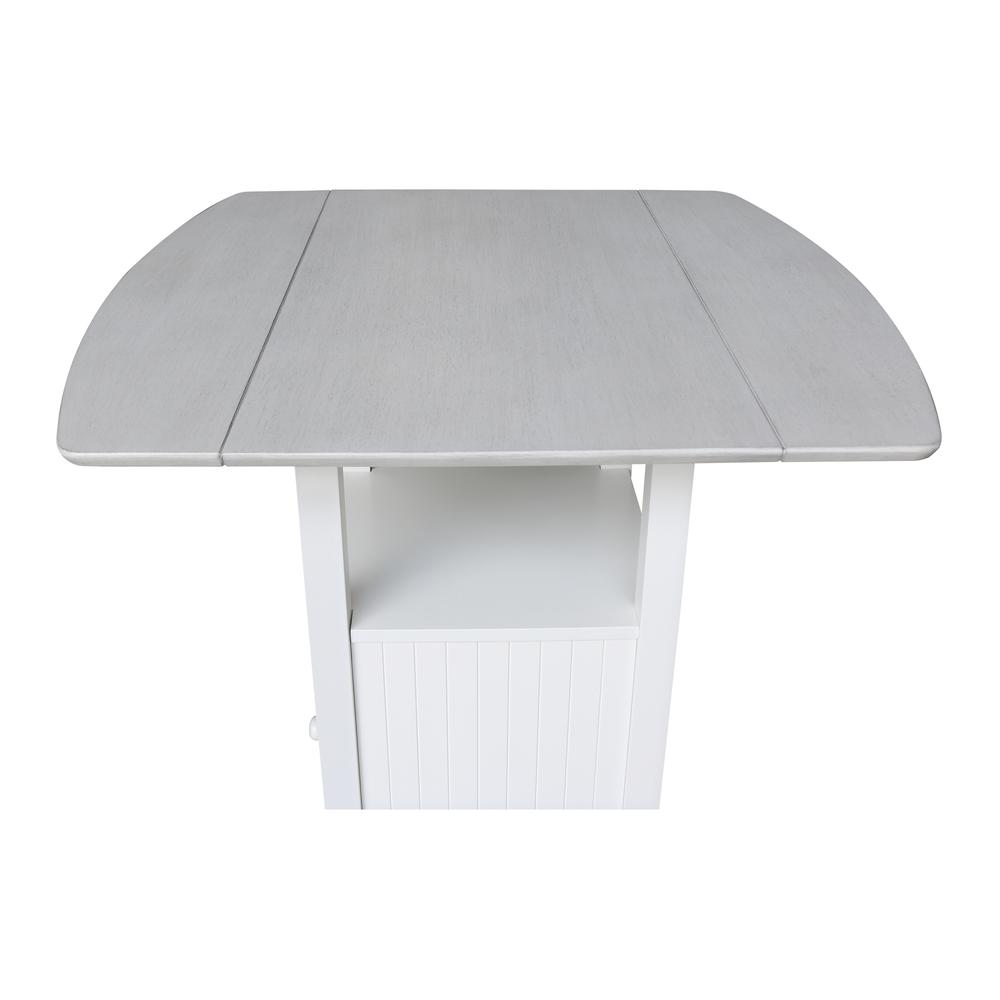 Dual Drop Leaf Bistro Table, Counter Height with Storage. Picture 5