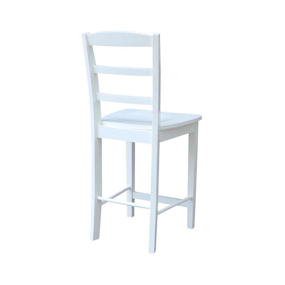 Madrid Counter height Stool - 24" Seat Height, White. Picture 10