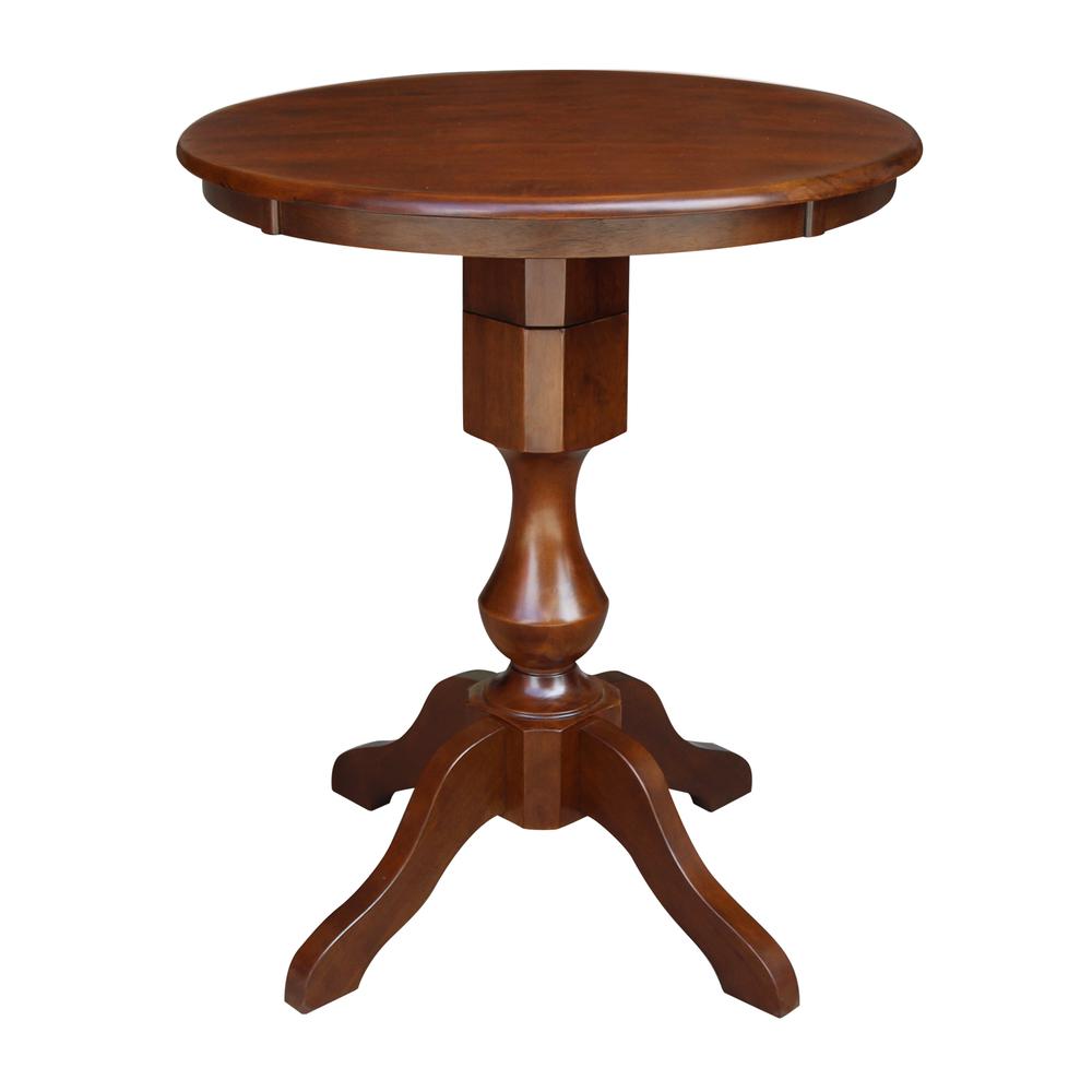 30" Round Pedestal Counter Height Table with 2 Emily Counter Height Stools. Picture 3
