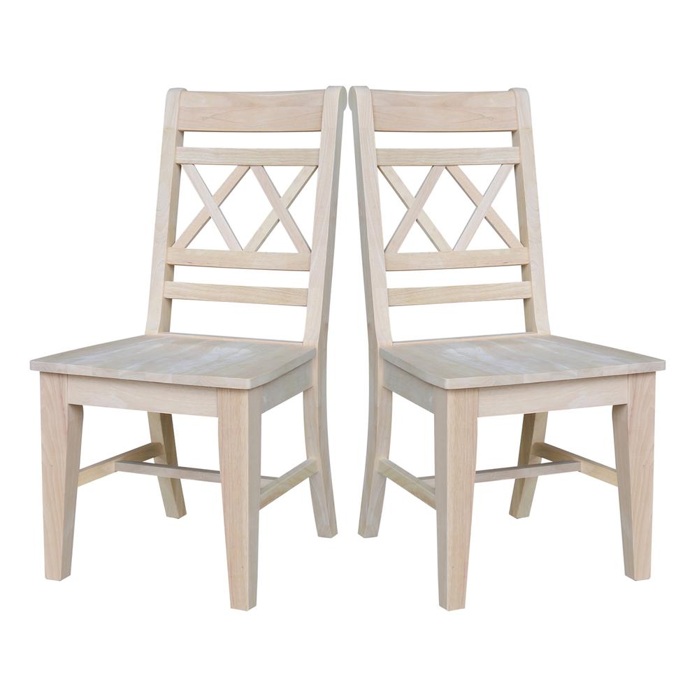 Canyon Collection Set of Two Double X- Back Chairs, Unfinished. Picture 4