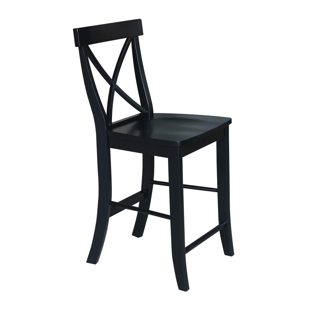 X-Back Counter height Stool - 24" Seat Height, Black. Picture 4