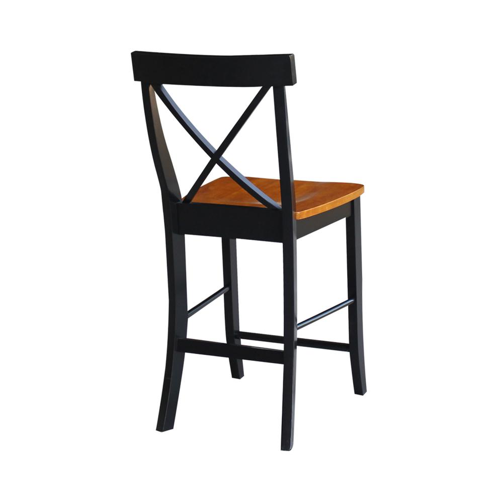 X-Back Counter height Stool - 24" Seat Height, Black/Cherry. Picture 10