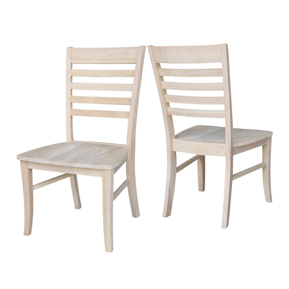 Set of Two Roma Ladderback Chairs, Unfinished. Picture 5