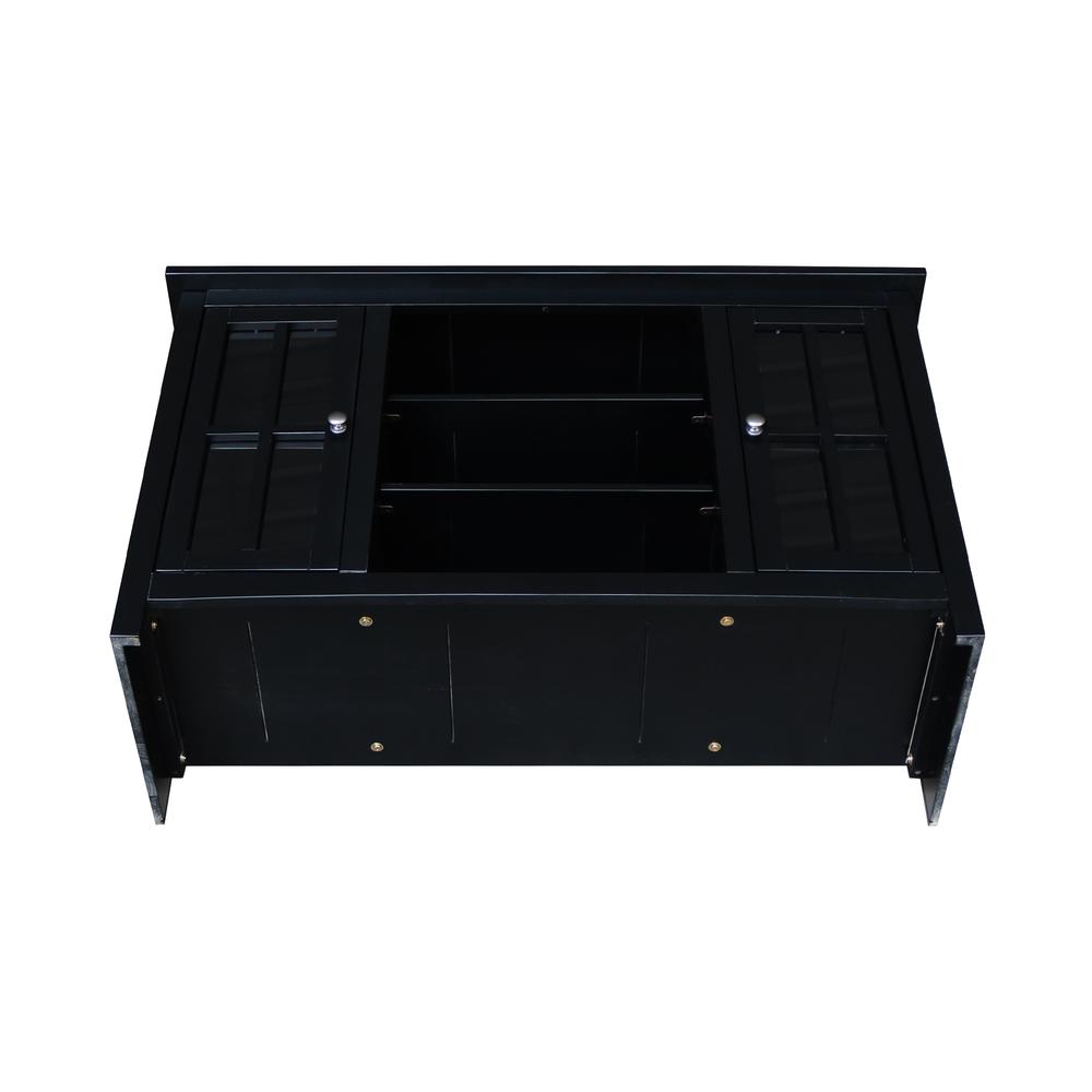 48" Entertainment / TV Stand with 2 Doors- 687657 Color: Black. Picture 8