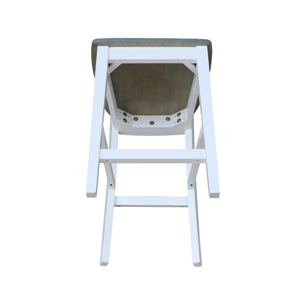 San Remo Counterheight Stool - 24" Seat Height, White/Heather Gray. Picture 2