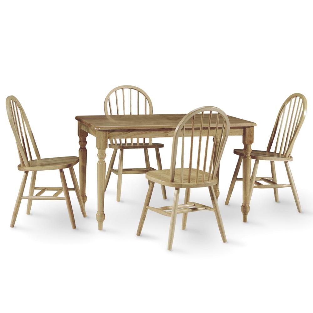 Table With 4 Chairs, Natural. Picture 1