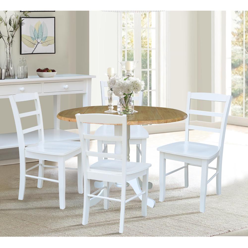 42 in. Dual Drop Leaf Table with 4  Ladder Back Dining Chairs. Picture 2