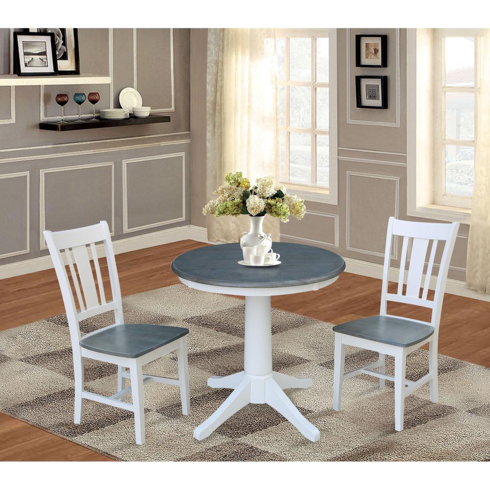 Set of 3 pcs -30" round top ped table - with 2 San Remo chairs. Picture 4
