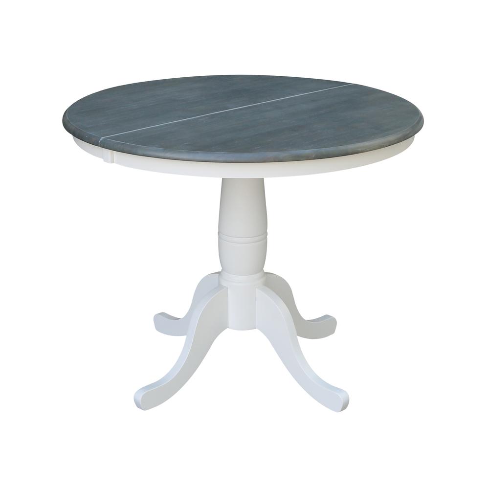 36" Round Top Pedestal Table With 12" Leaf - Dining Height -. Picture 1