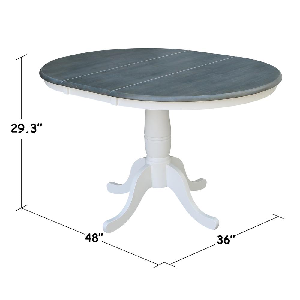 36" Round Top Pedestal Table With 12" Leaf - Dining Height -. Picture 12