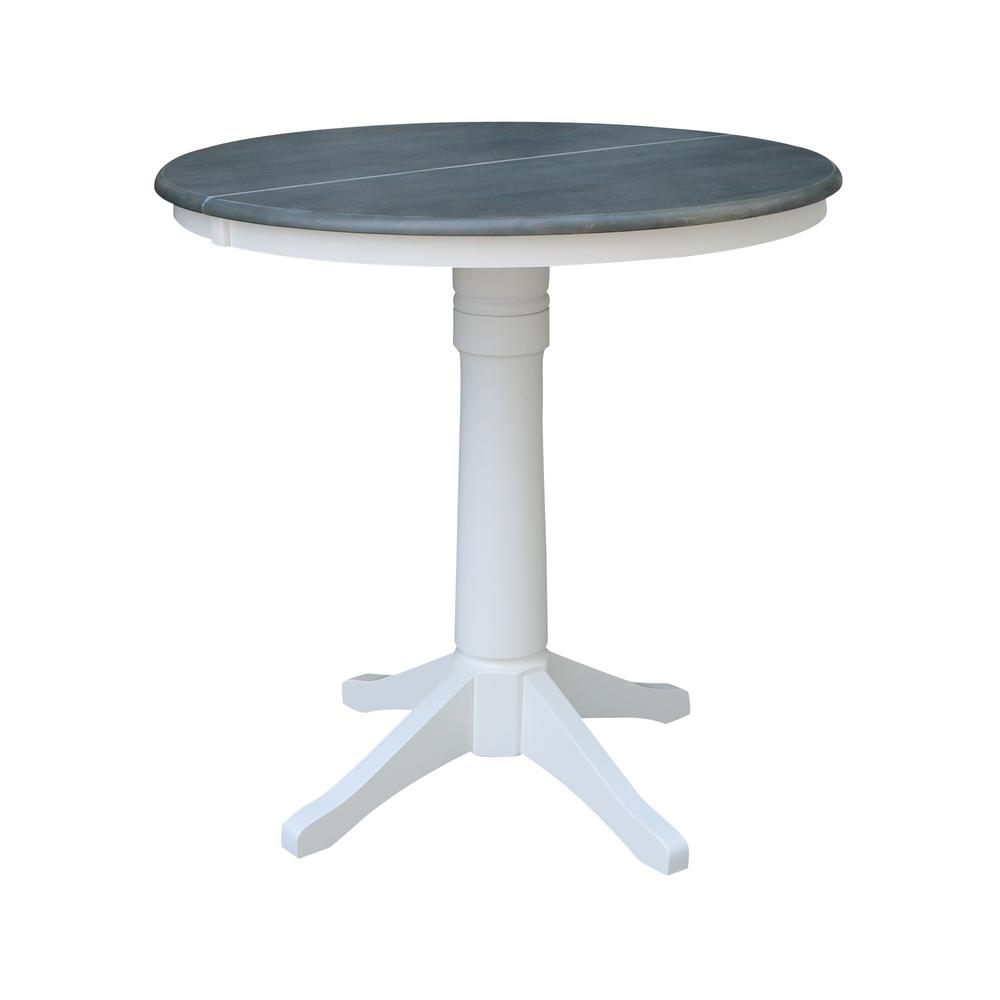 36" Round Extension Dining Table With 2 San Remo Counter Height Stools. Picture 2