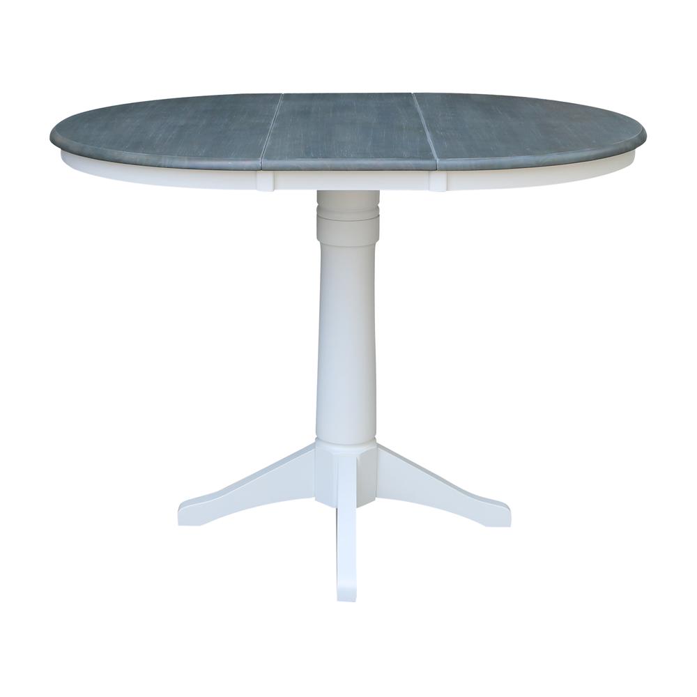 36" Round Extension Dining Table With 4 San Remo Counter Height Stools. Picture 2