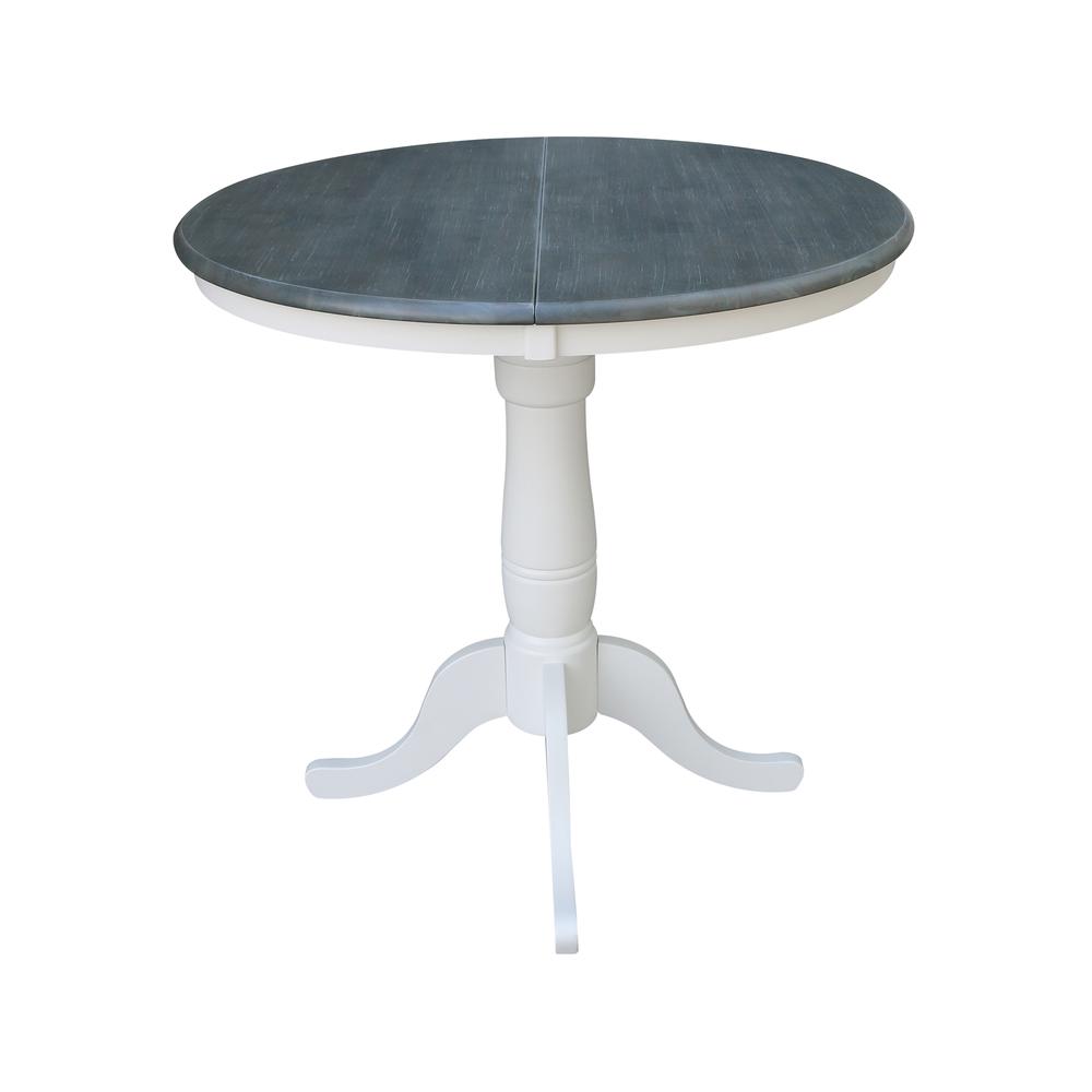 36" Round Top Pedestal Table With 12" Leaf - Counter Height -. Picture 2