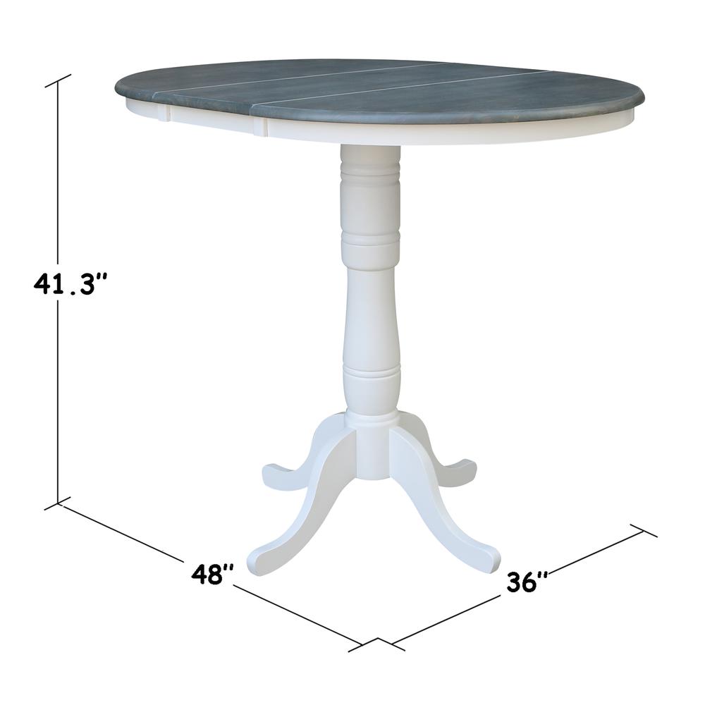 36" Round Top Pedestal Table With 12" Leaf - Bar Height -. Picture 9