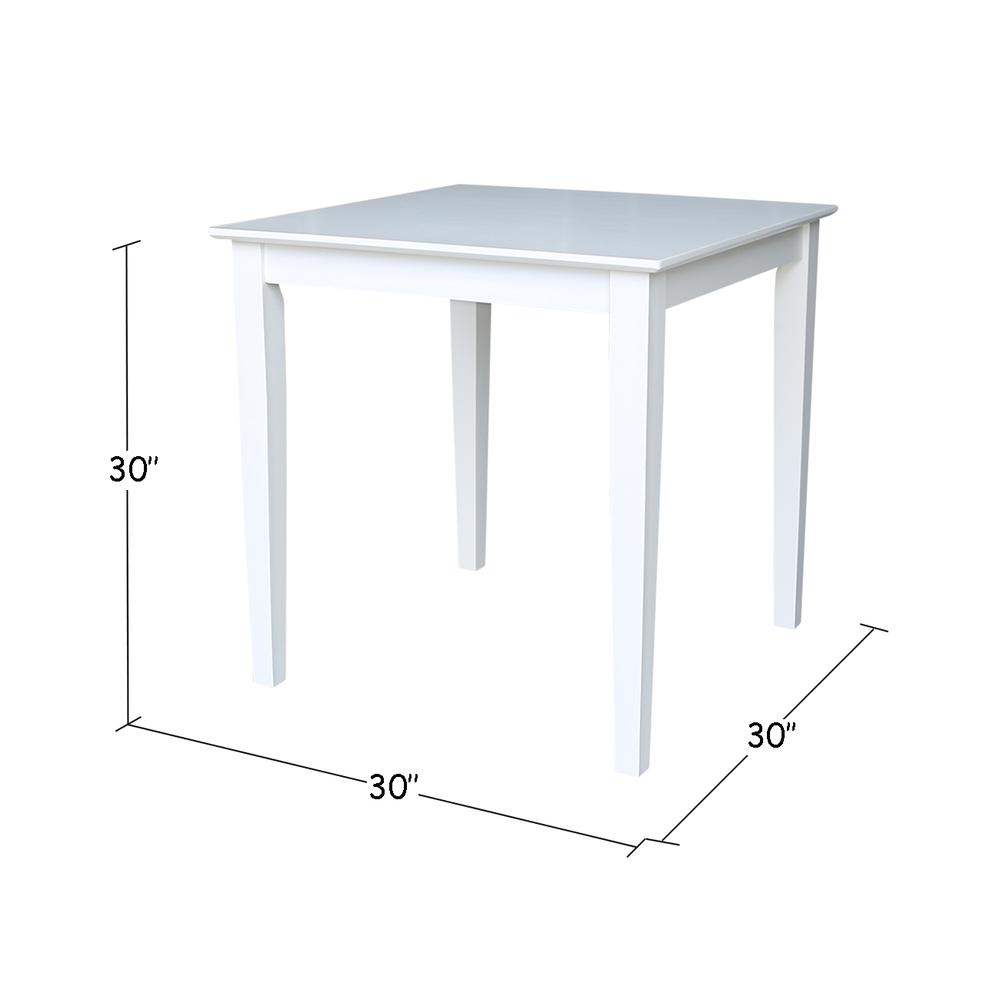 Solid Wood Top Table - Dining Height, White. Picture 1