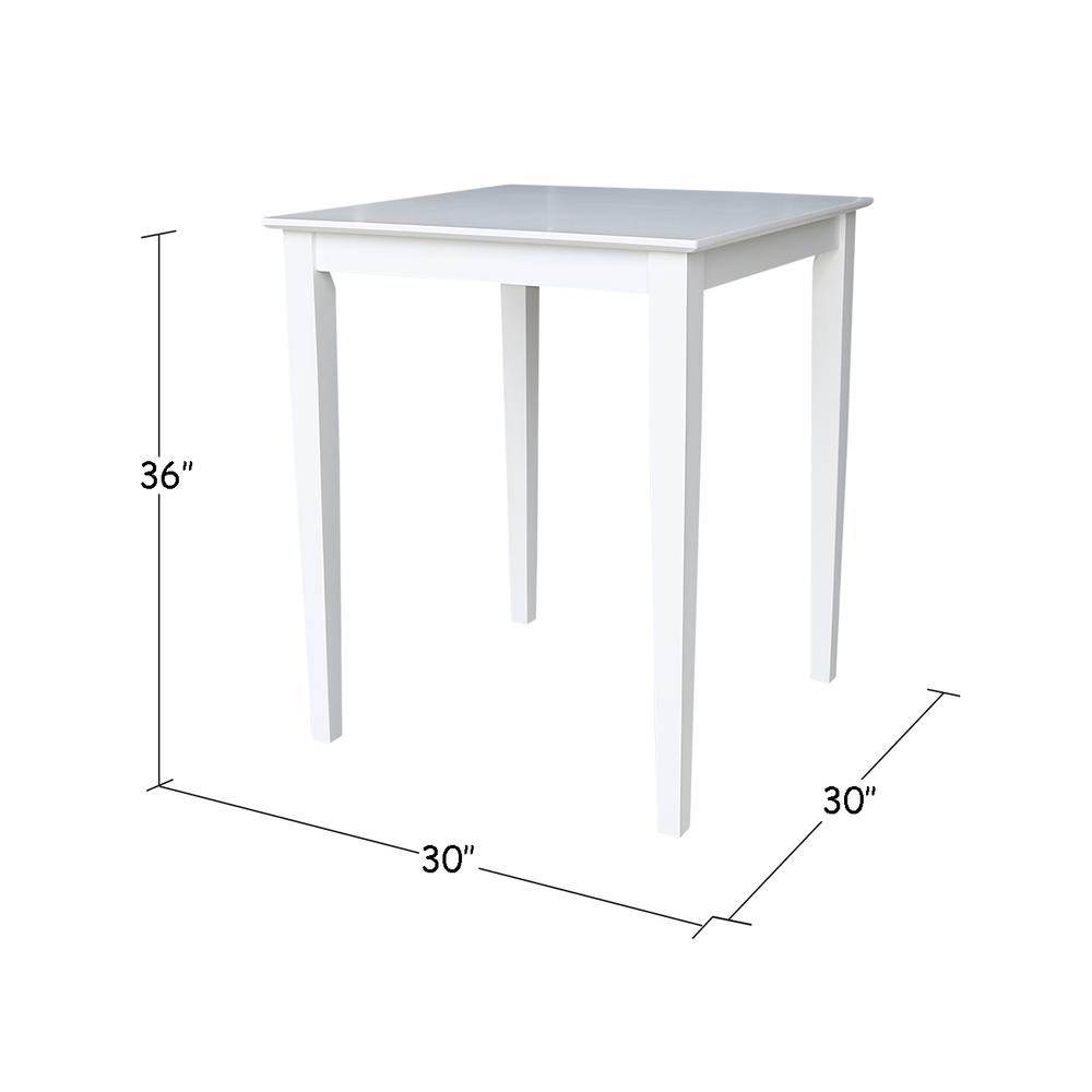 Solid Wood Top Table - Counter Height, White. Picture 1