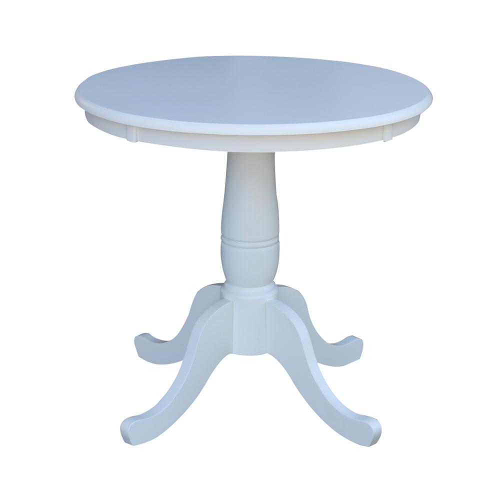 30" Round Top Pedestal Table - 28.9"H, White. Picture 57