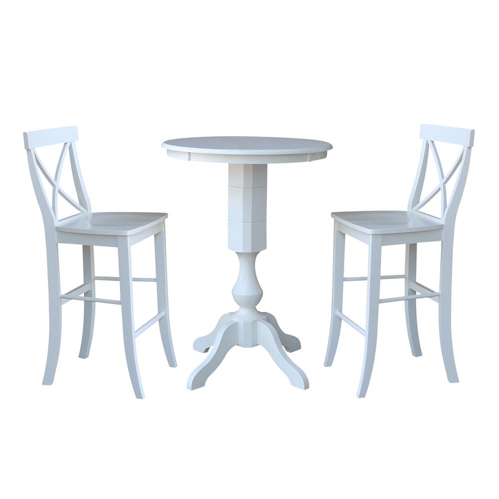 30" Round Top Pedestal Table - 28.9"H, White. Picture 22