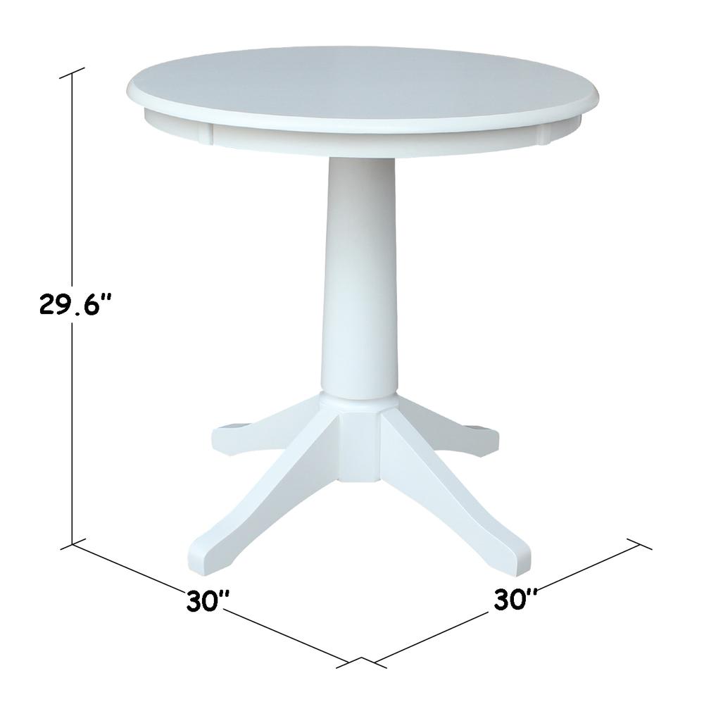 30" Round Top Pedestal Table - 28.9"H, White. Picture 24