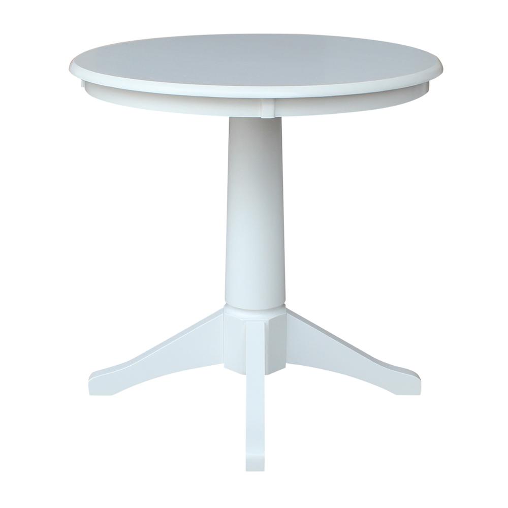 30" Round Top Pedestal Table - 28.9"H, White. Picture 25