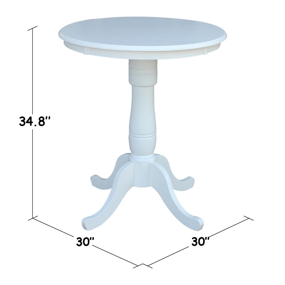 30" Round Top Pedestal Table - 28.9"H, White. Picture 41