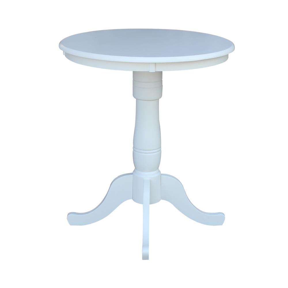 30" Round Top Pedestal Table - 28.9"H, White. Picture 43