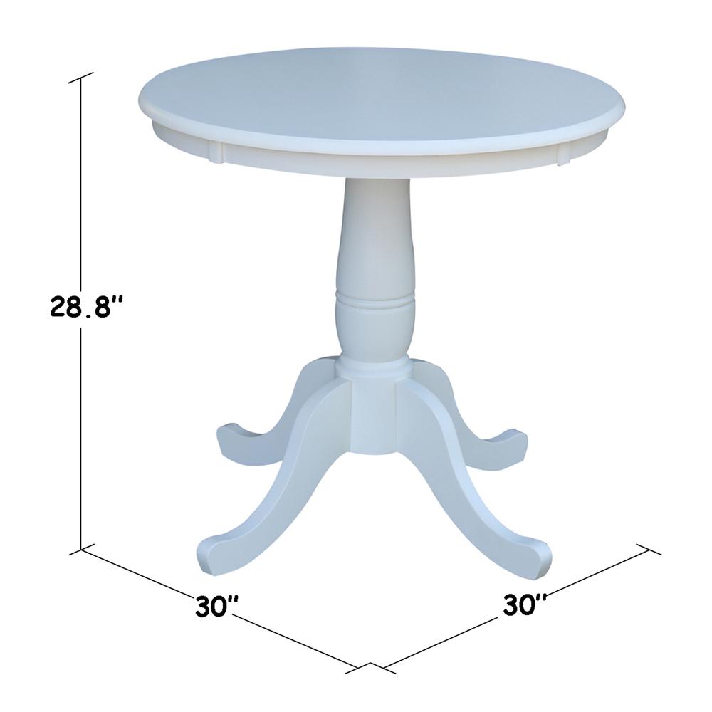 30" Round Top Pedestal Table - 28.9"H, White. Picture 2