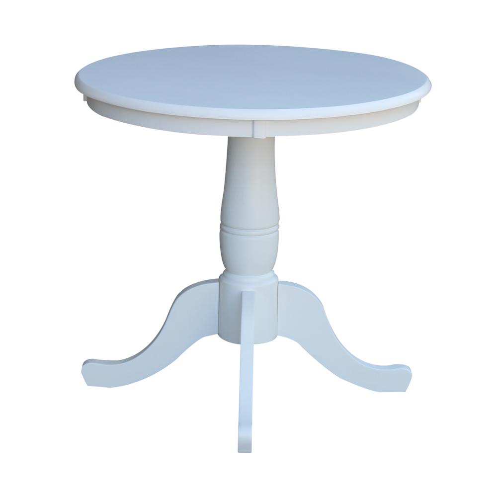 30" Round Top Pedestal Table - 28.9"H, White. Picture 3