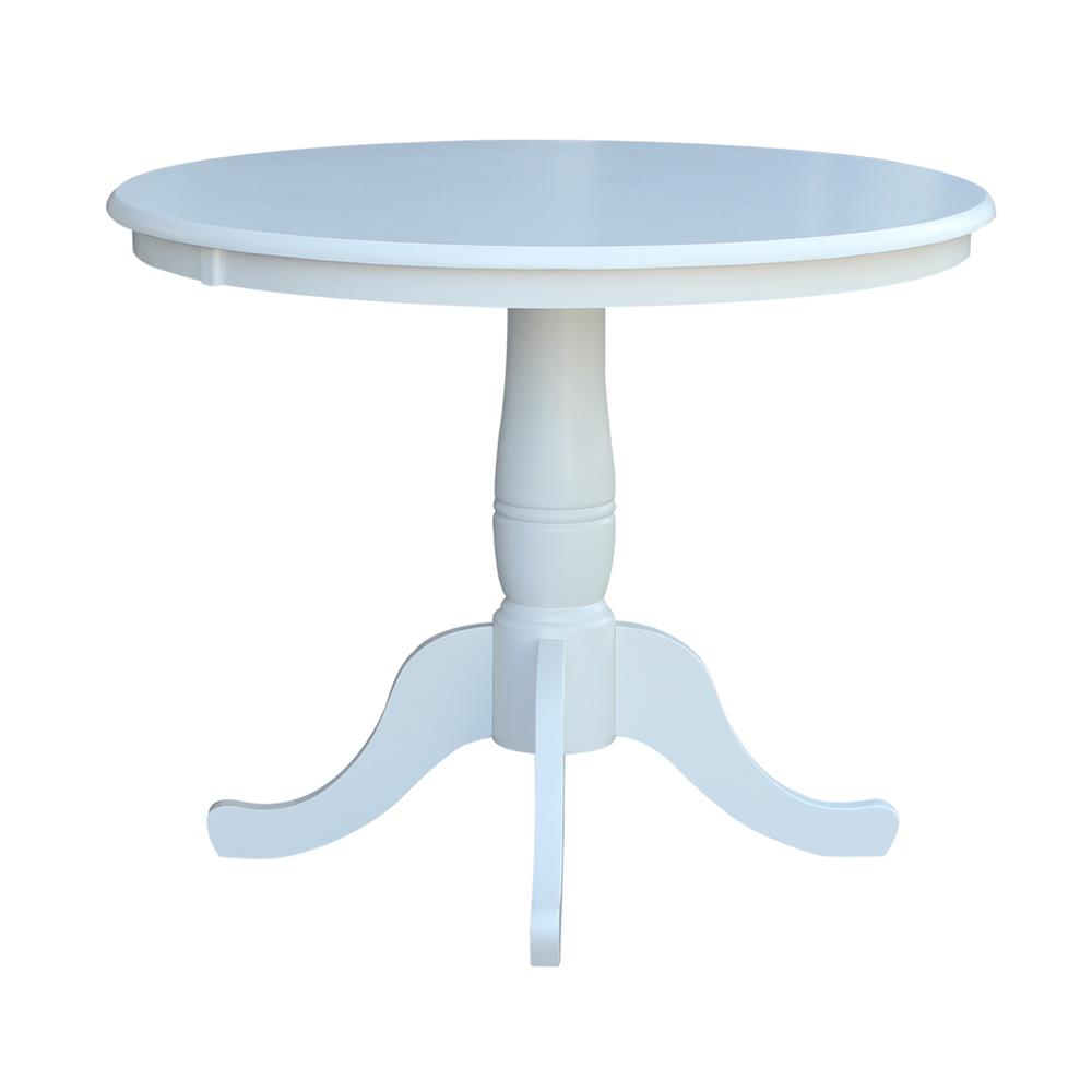 36" Round Top Pedestal Table - 28.9"H, White. Picture 61