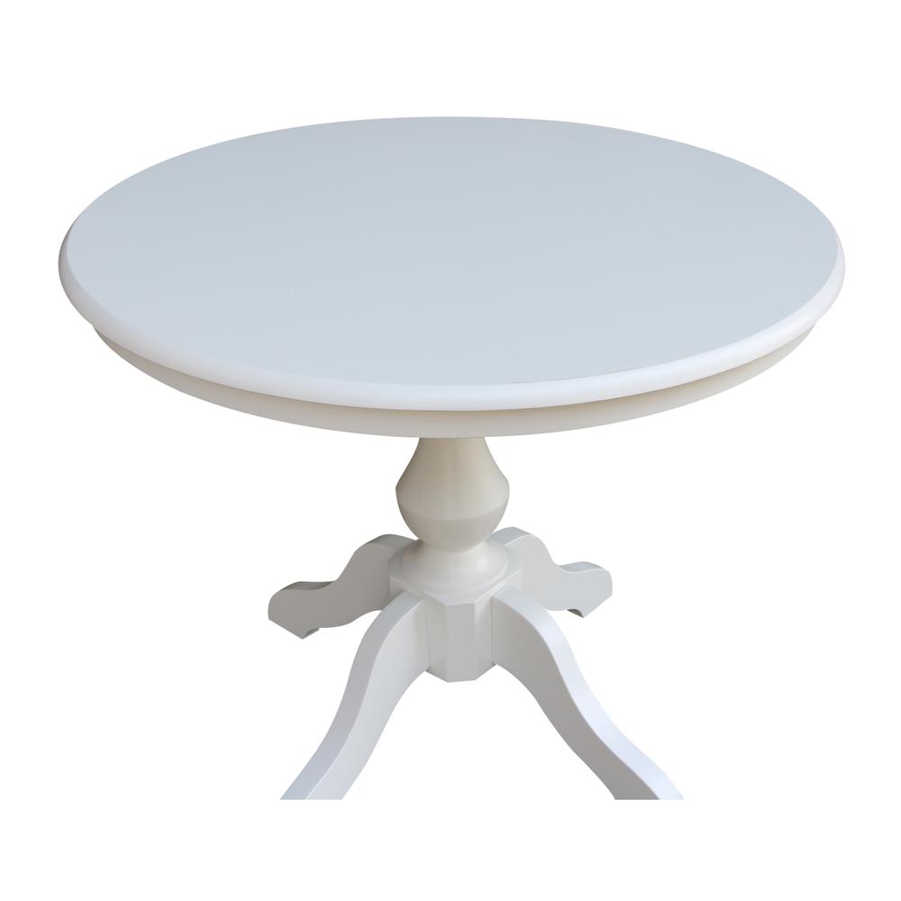 36" Round Top Pedestal Table - 28.9"H, White. Picture 10