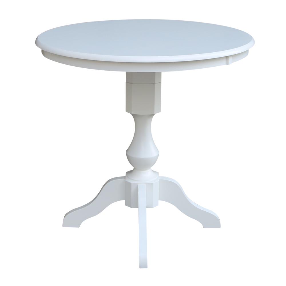 36" Round Top Pedestal Table - 28.9"H, White. Picture 15